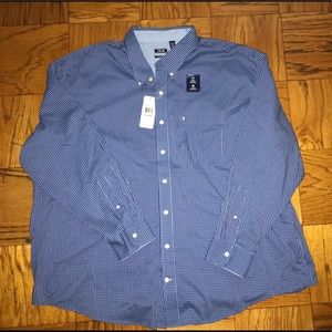 Izod 4X Blue  Bottom Down Shirt